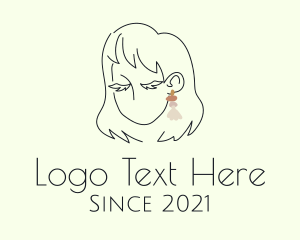 Earring - Glam Lady Style Earring logo design