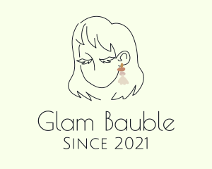 Glam Lady Style Earring  logo design