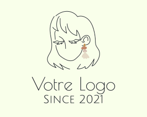 Woman - Glam Lady Style Earring logo design