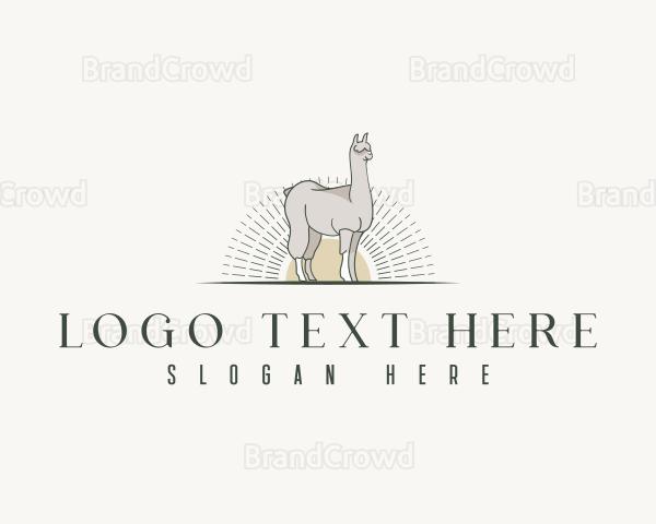 Wildlife Zoo Llama Logo