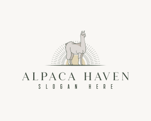 Alpaca - Wildlife Zoo Llama logo design