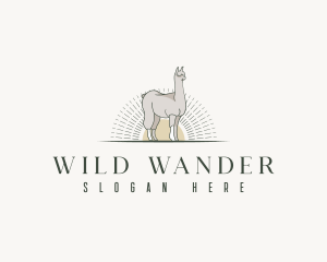 Wildlife Zoo Llama logo design