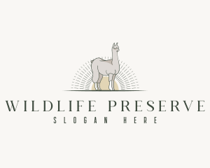 Wildlife Zoo Llama logo design