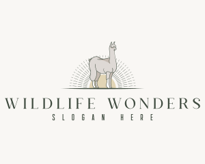 Wildlife Zoo Llama logo design