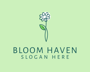 Minimalist Leaf Flower logo design