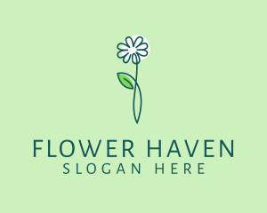 Minimalist Leaf Flower logo design