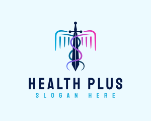 Caduceus Sword Medicine logo design