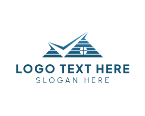 Stripes - Blue Stripes Roofing logo design