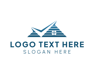 Subdivision - Blue Stripes Roofing logo design