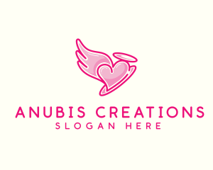 Heart Halo Wing logo design