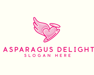 Heart Halo Wing logo design