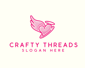 Heart Halo Wing logo design