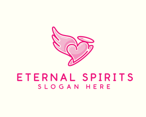 Heart Halo Wing logo design