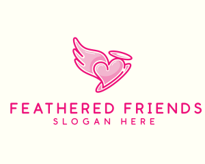 Heart Halo Wing logo design