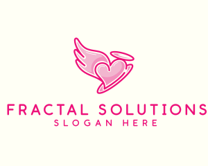 Heart Halo Wing logo design