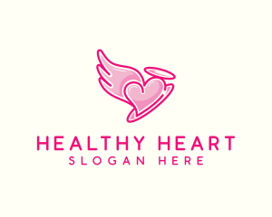 Heart Halo Wing logo design