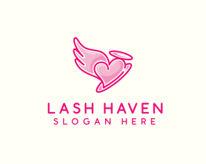 Heart Halo Wing logo design