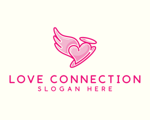 Romance - Heart Halo Wing logo design