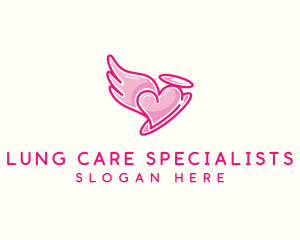 Heart Halo Wing logo design