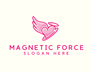 Heart Halo Wing logo design