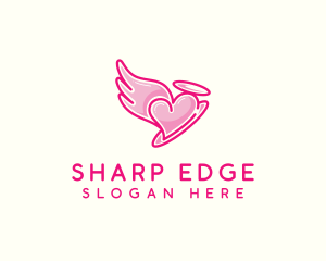 Heart Halo Wing logo design