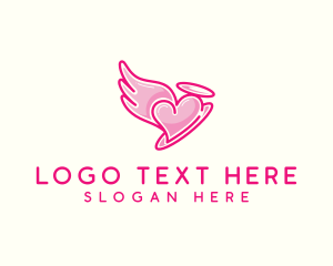 Marriage - Heart Halo Wing logo design