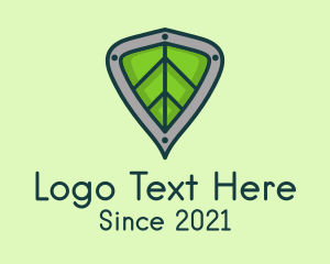 Herb Garden - Eco Leaf Shield Crest logo design