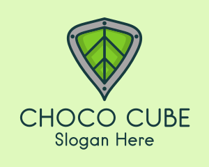 Eco Leaf Shield Crest Logo