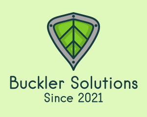 Buckler - Eco Leaf Shield Crest logo design