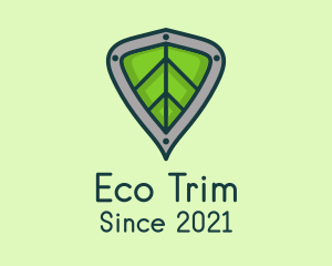 Eco Leaf Shield Crest logo design