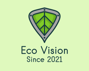 Eco Leaf Shield Crest logo design