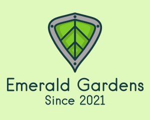 Eco Leaf Shield Crest logo design