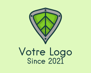 Safety - Eco Leaf Shield Crest logo design