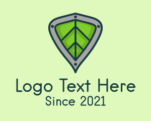 Protection - Eco Leaf Shield Crest logo design