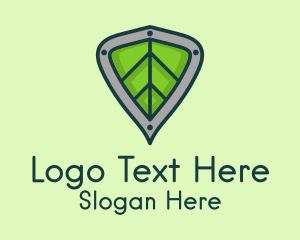 Eco Leaf Shield Crest Logo