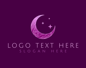 Boho - Floral Mystic Moon logo design