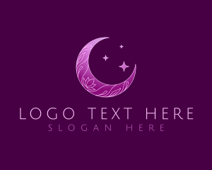 Crescent - Floral Mystic Moon logo design