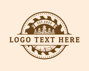 Tree - Wood Sawmill Workshop logo design