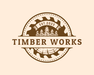 Sawmill - Wood Sawmill Workshop logo design