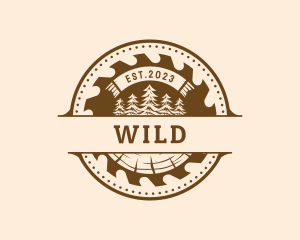 Lumber - Wood Sawmill Workshop logo design