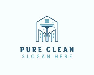 Cleaning Squeegee Building logo design