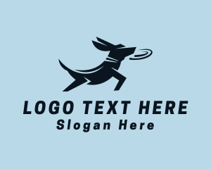 Dog Training - Pet Dog Frisbee logo design