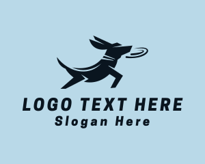 Canine - Pet Dog Frisbee logo design
