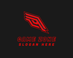 Futuristic Wing Gaming logo design