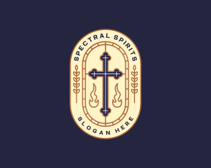 Cross Crucifix Church logo design