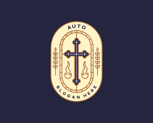 Cross Crucifix Church logo design