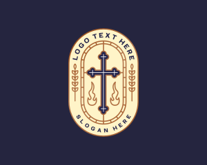 Religion - Cross Crucifix Church logo design