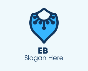 Influenza - Blue Virus Defense Shield logo design