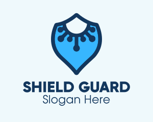Defense - Blue Virus Defense Shield logo design
