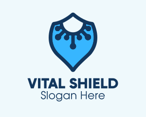 Immunity - Blue Virus Defense Shield logo design